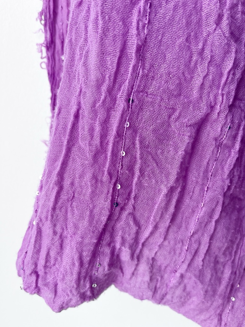 Lightweight Lavender-Colored Wrap and Infinity Scarf with Subtle Sequin Details - Picture 6 of 10